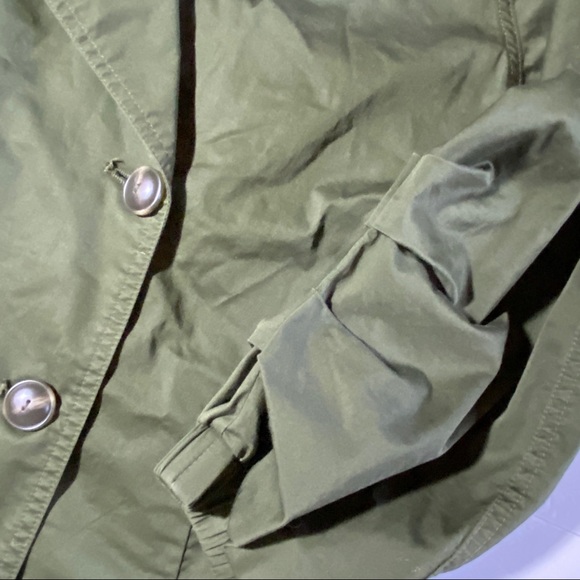 Cabi Expedition Green Military Jacket Ruched Sleeves Women's Size Sm Style 5478 - Picture 7 of 12
